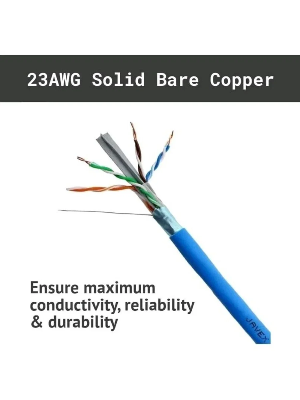 CAT 6A Plenum CMP Ethernet Cable 500FT Shielded FTP [UL Listed], Blue23AWG...